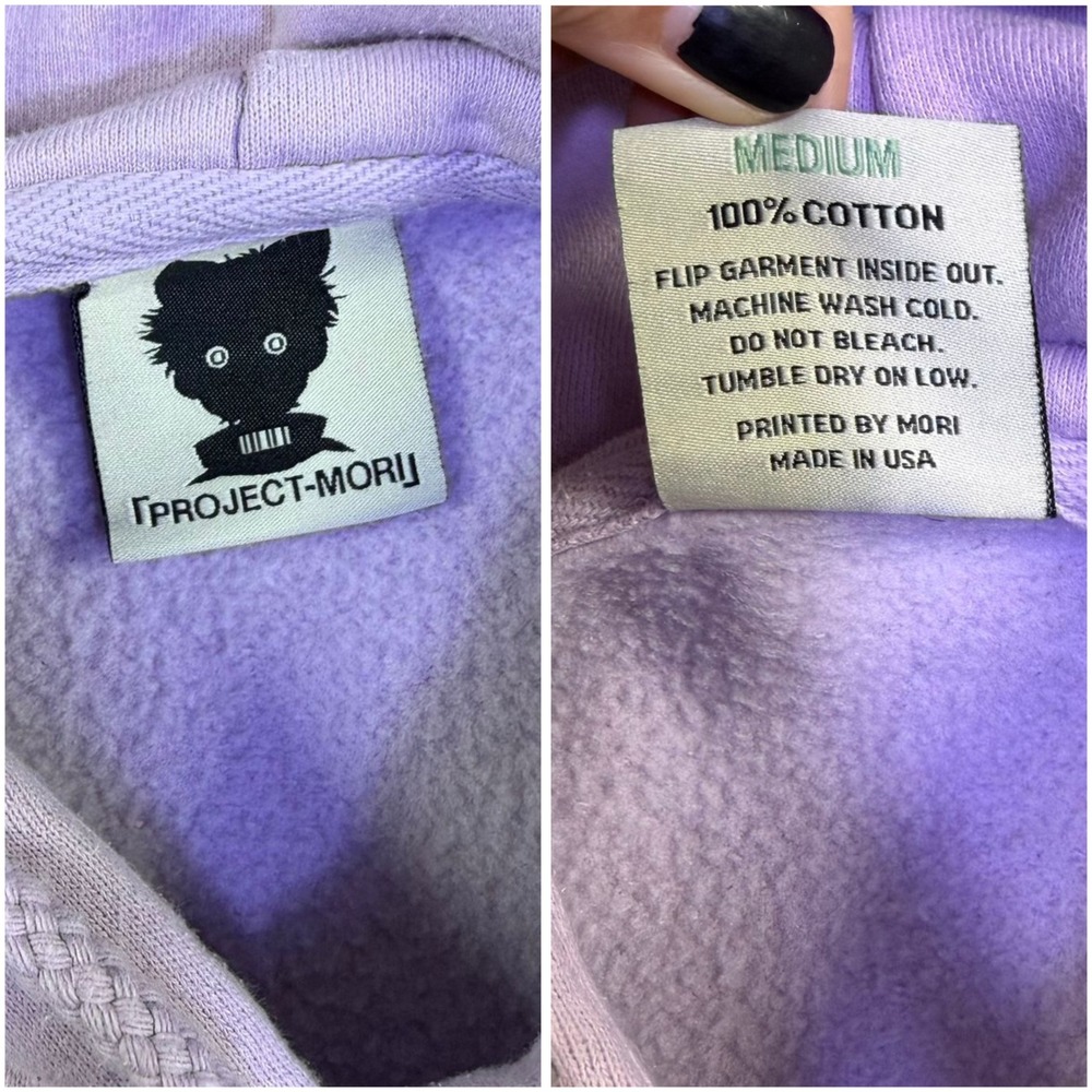Project Mori My Hero Academia Manga Graphic Hoodie Lavender Purple Medium Rare - Picture 15 of 15